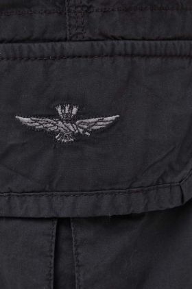 Aeronautica Militare pantaloni scurti din bumbac culoarea gri