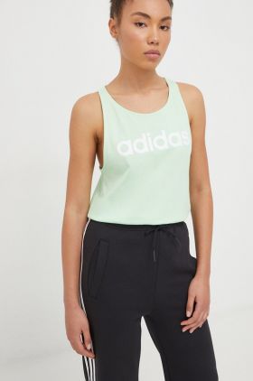 adidas top din bumbac culoarea verde IS2089