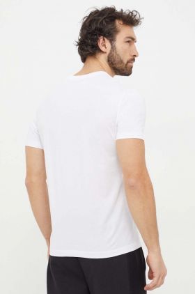 EA7 Emporio Armani tricou din bumbac barbati, culoarea alb, cu imprimeu