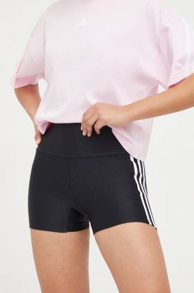 adidas Originals pantaloni scurți femei, culoarea negru, cu imprimeu, high waist  IP0724