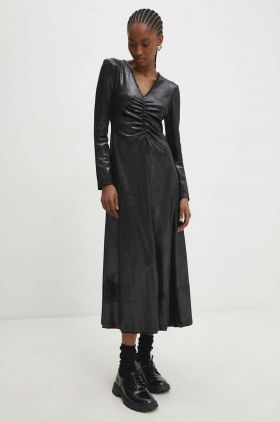 Answear Lab rochie culoarea negru, midi, evazati