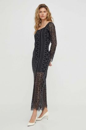 Résumé rochie culoarea negru, maxi, drept