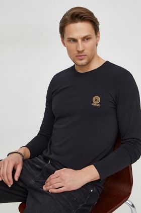 Versace longsleeve barbati, culoarea negru, cu imprimeu