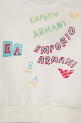 Emporio Armani bluza copii culoarea alb, cu imprimeu