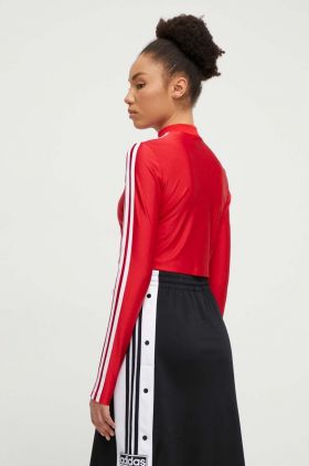 adidas Originals longsleeve femei, culoarea roșu, cu turtleneck IR8132