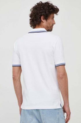 United Colors of Benetton tricou polo barbati, culoarea alb, neted