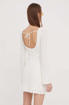 Hollister Co. rochie din bumbac culoarea bej, mini, mulata