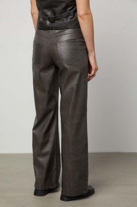 Answear Lab pantaloni femei, culoarea maro, lat, high waist