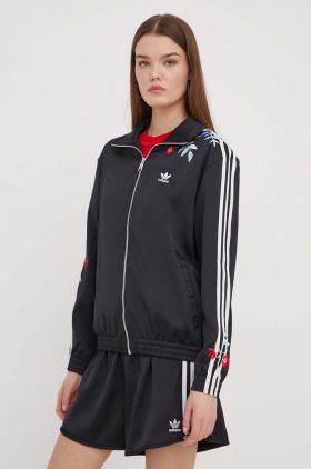 adidas Originals bluză femei, culoarea negru, cu imprimeu  IT5376