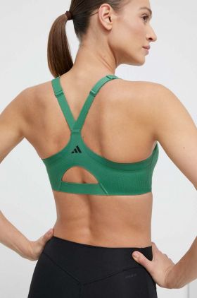 adidas Performance sutien sport Luxe culoarea verde, uni IT6655