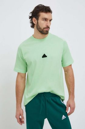 adidas tricou Z.N.E bărbați, culoarea verde, uni IR5227