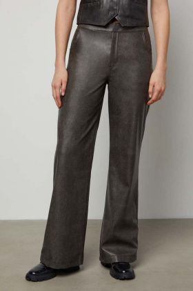 Answear Lab pantaloni femei, culoarea maro, lat, high waist