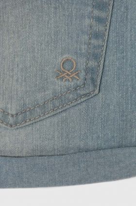 United Colors of Benetton pantaloni scurti din denim pentru copii neted, talie reglabila