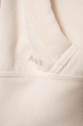 Abercrombie & Fitch bluza copii culoarea bej, cu glugă, neted