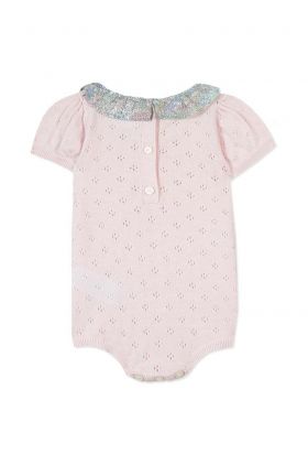 Tartine et Chocolat body din bumbac pentru bebelusi culoarea roz, neted