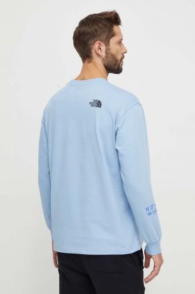 The North Face longsleeve din bumbac cu imprimeu