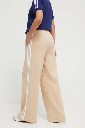 adidas pantaloni de trening culoarea bej, cu imprimeu  IR5385