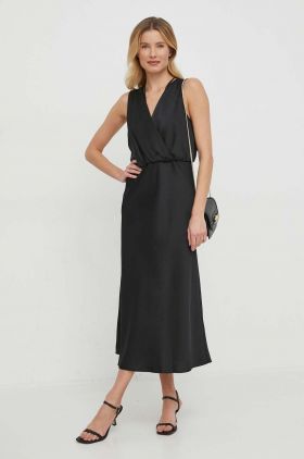 Dkny rochie culoarea negru, midi, evazati