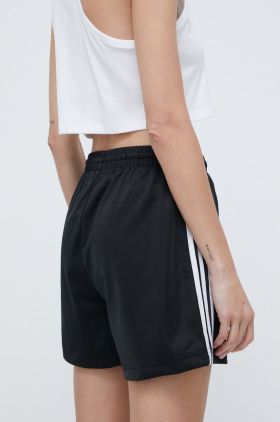 adidas Originals pantaloni scurți femei, culoarea negru, cu imprimeu, high waist  IU2425