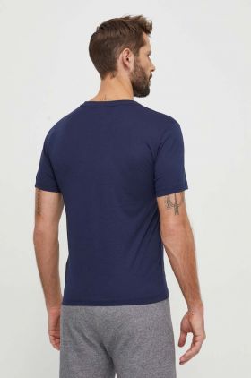 EA7 Emporio Armani tricou din bumbac barbati, culoarea albastru marin, cu imprimeu