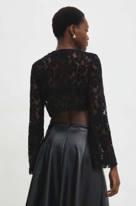 Answear Lab camasa femei, culoarea negru, regular