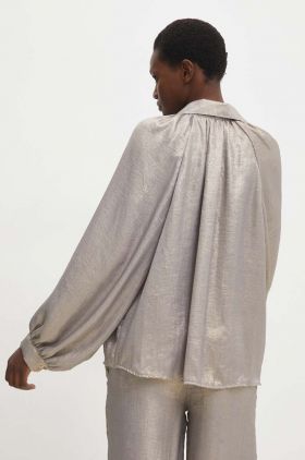 Answear Lab camasa femei, culoarea auriu, cu guler clasic, relaxed