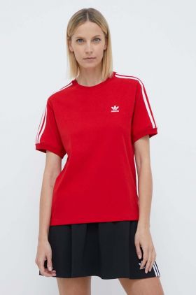 adidas Originals tricou 3-Stripes Tee femei, culoarea roșu, IR8050