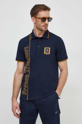 Aeronautica Militare tricou polo barbati, culoarea albastru marin, cu imprimeu