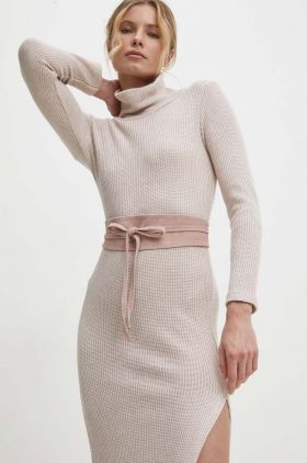 Answear Lab curea din piele intoarsa culoarea roz