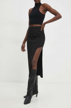 Answear Lab fusta culoarea negru, midi, drept