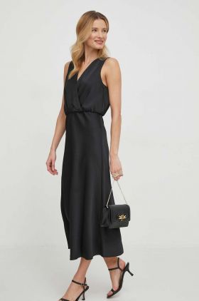 Dkny rochie culoarea negru, midi, evazati