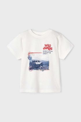 Mayoral tricou de bumbac pentru copii culoarea bej, cu imprimeu