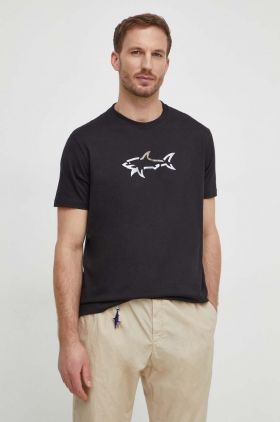 Paul&Shark tricou din bumbac barbati, culoarea negru, cu imprimeu