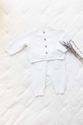 Tartine et Chocolat set de bumbac pentru bebelusi culoarea bej