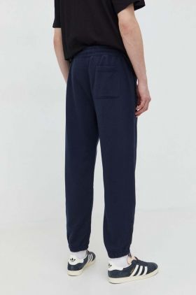 Abercrombie & Fitch pantaloni de trening culoarea albastru marin, neted