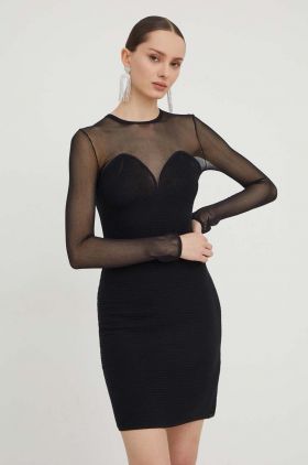 HUGO rochie culoarea negru, mini, mulată 50507912