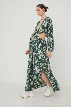 Abercrombie & Fitch rochie culoarea verde, midi, evazati