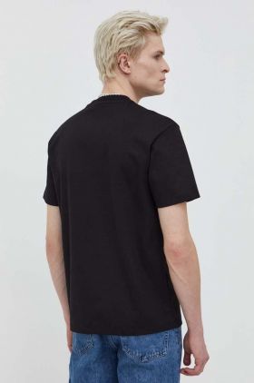 HUGO tricou din bumbac bărbați, culoarea negru, uni 50505201