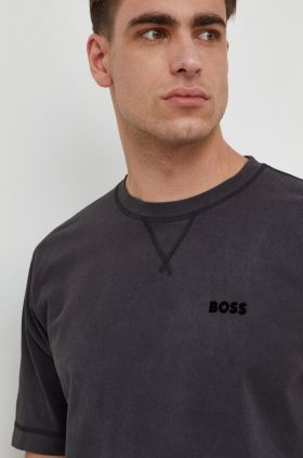 BOSS Orange tricou din bumbac bărbați, culoarea negru, uni 50505257