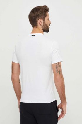 Napapijri tricou din bumbac barbati, culoarea alb, modelator