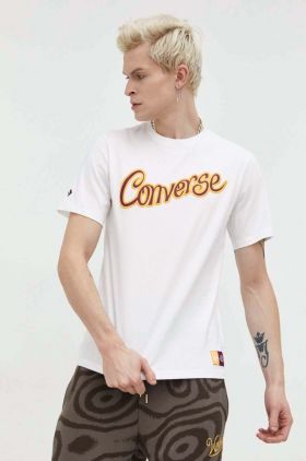 Converse tricou din bumbac Converse x Wonka culoarea alb, cu imprimeu