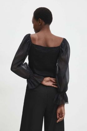 Answear Lab bluza femei, culoarea negru, neted