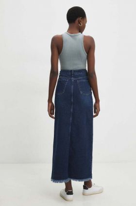 Answear Lab fusta jeans culoarea albastru marin, maxi, drept