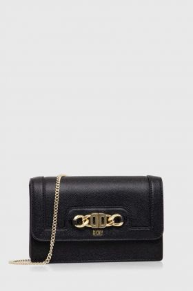 Dkny poseta de piele culoarea negru