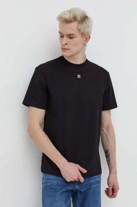 HUGO tricou din bumbac bărbați, culoarea negru, uni 50505201