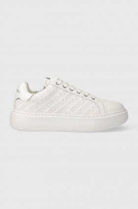 Karl Lagerfeld sneakers din piele MAXI KUP culoarea alb, KL62214