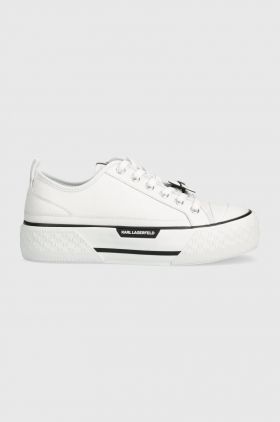 Karl Lagerfeld tenisi de piele KAMPUS MAX III femei, culoarea alb, KL60610