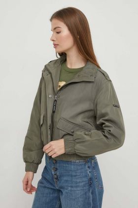 Pepe Jeans geaca femei, culoarea verde, de tranzitie