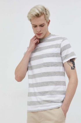 Solid tricou din bumbac barbati, culoarea gri, modelator