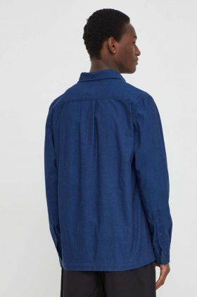 G-Star Raw camasa din bumbac barbati, culoarea albastru marin, cu guler clasic, regular